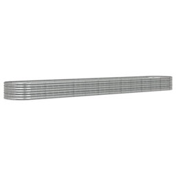 Berkfield Garden Planter Powder-Coated Steel 512X80X36 Cm Silver - thumbnail 2