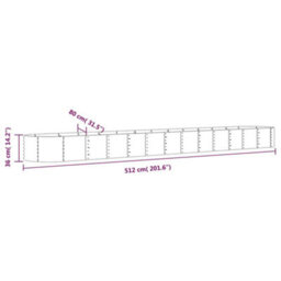 Berkfield Garden Planter Powder-Coated Steel 512X80X36 Cm Silver - thumbnail 6