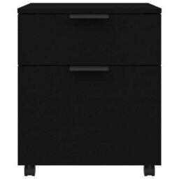 Berkfield Mobile File Cabinet With Wheels Black 45X38X54Cm Engineered Wood - thumbnail 5