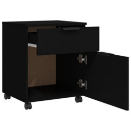 Berkfield Mobile File Cabinet With Wheels Black 45X38X54Cm Engineered Wood - thumbnail 6