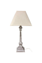 Pula Table Lamp With Wooden Base & Linen Shade For Rustic & Neutral Interiors - thumbnail 1