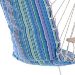 Outsunny Garden Hammock W/ Footrest Armrest Patio Swing Seat Hanging Rope Blue - thumbnail 7