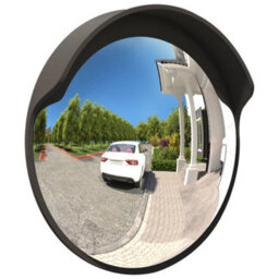 Berkfield Outdoor Convex Traffic Mirror Black Diameter 45 Cm Polycarbonate - thumbnail 3