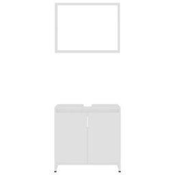 Berkfield Durable 3 Piece Bathroom Furniture Set White Engineered Wood - thumbnail 9