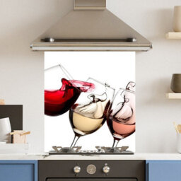 Choose Your Print Premium 59.5 X 74.5Cm White Wine Glasses 6mm Glass Toughened Kitchen Splashback - thumbnail 1