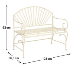 Melody Maison Large Ornate Pink Metal Garden Bench 103Cm - thumbnail 9