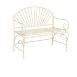 Melody Maison Large Ornate Pink Metal Garden Bench 103Cm - thumbnail 8