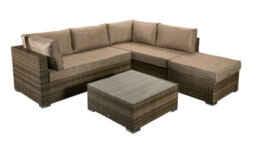 Signature Weave Savannah Wicker Corner Sofa Chair Coffee Table Set Natural Brown - thumbnail 8