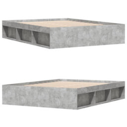 Berkfield Bed Frame Concrete Grey 140X190 Cm - thumbnail 4
