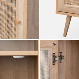 Sweeek - Scandi-Style Bedside Table With Drawer Boheme Natural 39X40X70 Cm - thumbnail 4