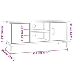 Vidaxl Tv Cabinet Brown 110X35X48 Cm Solid Pinewood - thumbnail 8