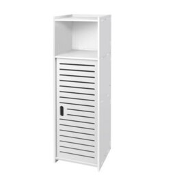 White Bathroom Storage Cabinet Wooden Drawer Cupboard Free Standing Unit Shelf - thumbnail 1