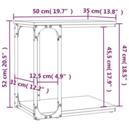 Berkfield Side Table Grey Sonoma 50X35X52 Cm Engineered Wood - thumbnail 8