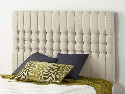 Somnior Beds Somnior  4Ft Galaxy Small Double 32 Inches Tweed Natural Headboard With Wooden Struts