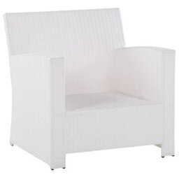 Beliani Garden Lounge Set With Table 4 Seater Marino Pe Rattan White - thumbnail 8
