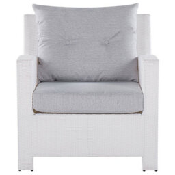 Beliani Garden Lounge Set With Table 4 Seater Marino Pe Rattan White - thumbnail 7