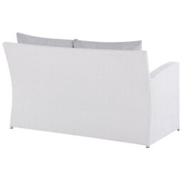 Beliani Garden Lounge Set With Table 4 Seater Marino Pe Rattan White - thumbnail 6