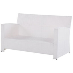 Beliani Garden Lounge Set With Table 4 Seater Marino Pe Rattan White - thumbnail 5