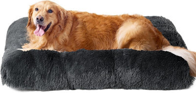 Dark Grey Dog Bed Soft Pet Cushion Large Dog Crate Puppy Cat Washable Pad Mat Size Xxl - image 1