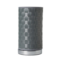 Litecraft Sovin Chrome Cylindrical Table Lamp With Silver Shade - thumbnail 2
