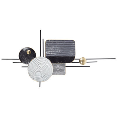 Beliani Wall Decor Ovar 50 Cm Metal Grey - image 1