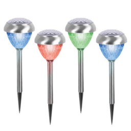Gardenkraft 14430 Pack Of 4 Colour Changing Solar Powered Garden Lights - thumbnail 1