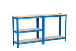 Rhino Racking 2 Bays - 150 X 75 X 30Cm - Blue - 5 Tier Boltless Heavy Duty Garage Shelving Unit - 1000Kg Load Weight - thumbnail 7