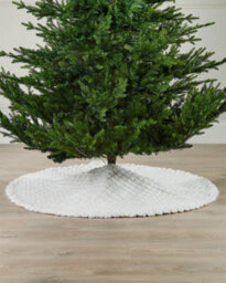 Werchristmas White Faux Fur Diamond Tree Skirt 122 Cm - thumbnail 3