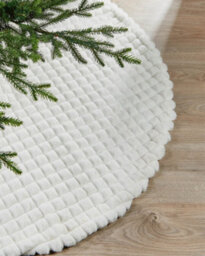 Werchristmas White Faux Fur Diamond Tree Skirt 122 Cm - thumbnail 2