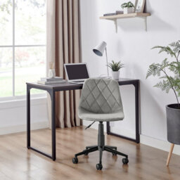 Furniturebox Uk Tessa Grey Velvet Office Chair - thumbnail 2