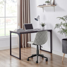 Furniturebox Uk Tessa Grey Velvet Office Chair - thumbnail 3