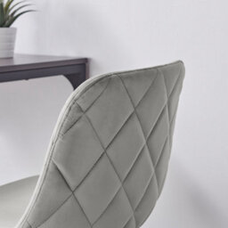 Furniturebox Uk Tessa Grey Velvet Office Chair - thumbnail 4