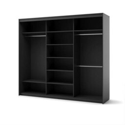 Arte Trend 2 Sliding Door Wardrobe 250Cm In Black - Sleek And Functional Storage Solution - thumbnail 3