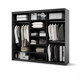 Arte Trend 2 Sliding Door Wardrobe 250Cm In Black - Sleek And Functional Storage Solution - thumbnail 4