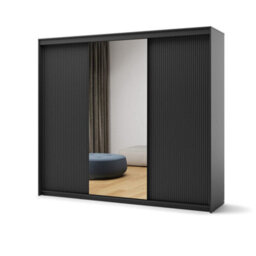 Arte Trend 2 Sliding Door Wardrobe 250Cm In Black - Sleek And Functional Storage Solution - thumbnail 2