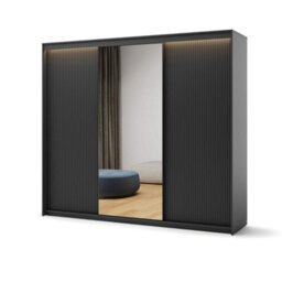 Arte Trend 2 Sliding Door Wardrobe 250Cm In Black - Sleek And Functional Storage Solution - thumbnail 5