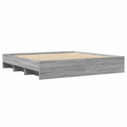 Berkfield Bed Frame Without Mattress Grey Sonoma 200X200 Cm Engineered Wood - thumbnail 7