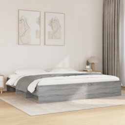 Berkfield Bed Frame Without Mattress Grey Sonoma 200X200 Cm Engineered Wood - thumbnail 1