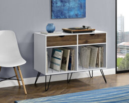 Novogratz Concord Turntable Stand With 2 Drawers White / Oak Look - thumbnail 5