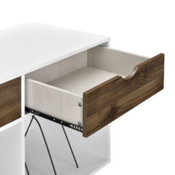 Novogratz Concord Turntable Stand With 2 Drawers White / Oak Look - thumbnail 4