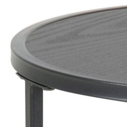Furniture To Go Seaford Black Metal Small Round Side Table With Black Top - thumbnail 4