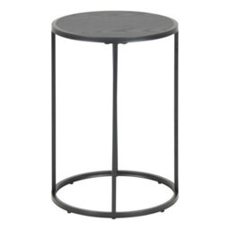 Furniture To Go Seaford Black Metal Small Round Side Table With Black Top - thumbnail 2