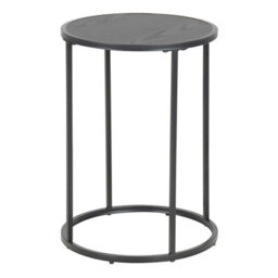 Furniture To Go Seaford Black Metal Small Round Side Table With Black Top - thumbnail 1