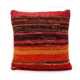 Rich Reds Rag Rug Cushion Covers - Handmade Vibrant Home Decor