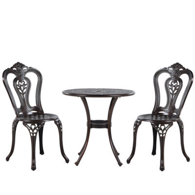 Beliani Bistro Set Bovino Metal Dark Brown - image 1
