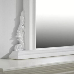 The Online Mirror Shop Arched Shape Overmantle Mirror With White Metal Frame, Canterbury Of H86 X W88 X D6 Cm, Handcrafted, Stylish, Durable Home Décor - thumbnail 3
