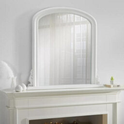 The Online Mirror Shop Arched Shape Overmantle Mirror With White Metal Frame, Canterbury Of H86 X W88 X D6 Cm, Handcrafted, Stylish, Durable Home Décor - thumbnail 2