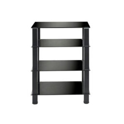 MMT Funiture Designs mmt Hi-Fi Rack 4 Tier Black Glass Av Stand, 77Cm Tall - thumbnail 2