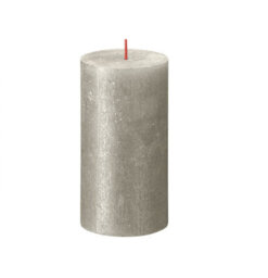 Champagne Bolsius Rustic Shimmer Metallic Candle. Unscented. H13 Cm