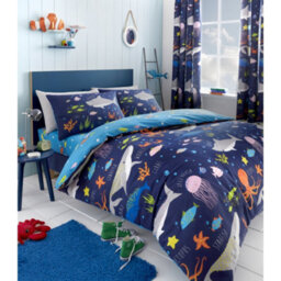 Bedlam Sea Life Kids Fun Glow In The Dark Adventure Duvet Cover Set - thumbnail 1